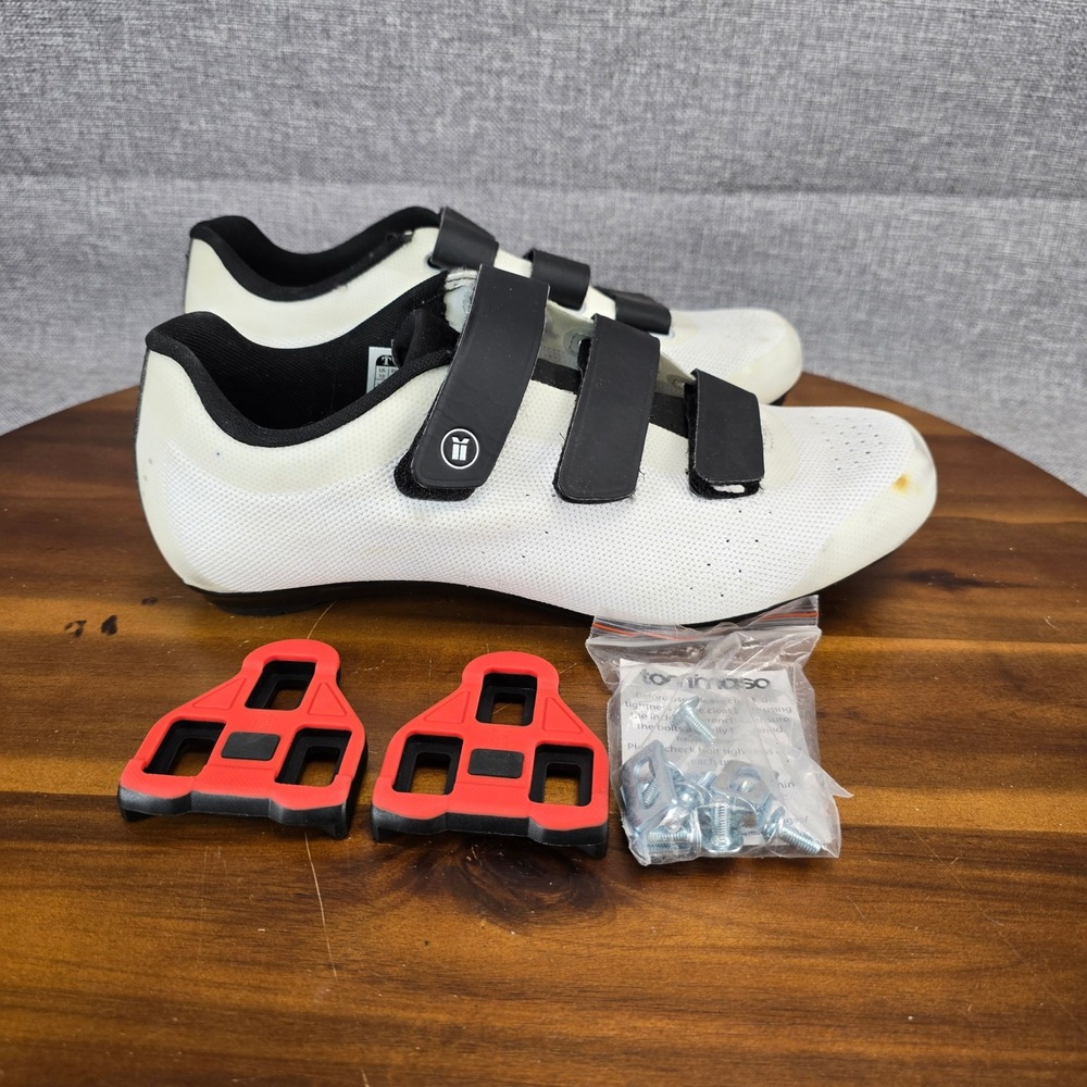 Tommaso Pista 100 Knit Mens Cycling Shoes White Black Size 10 US 41 EUR Cleats